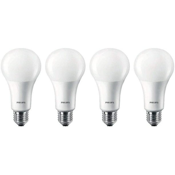 4 Pack Philips LED 472399 100 Watt Equivalent Frosted A21 Dimmable LED Energy Star with Warm Glow Effect Light Bulb Piece 